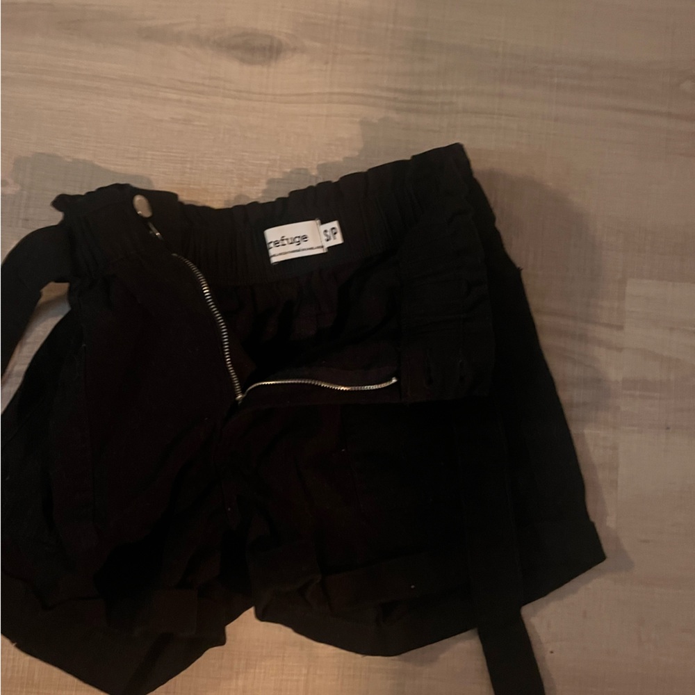 Black Zippered Shorts